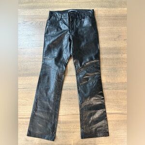 Gap Vintage Genuine Leather Bootcut Pants-Size 4-Black